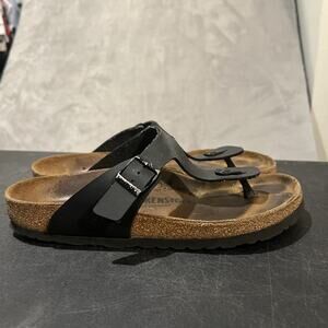 Birkenstock Gizeh Shoes Womens 10 Black Sandals Thong Cork Footbed Germany